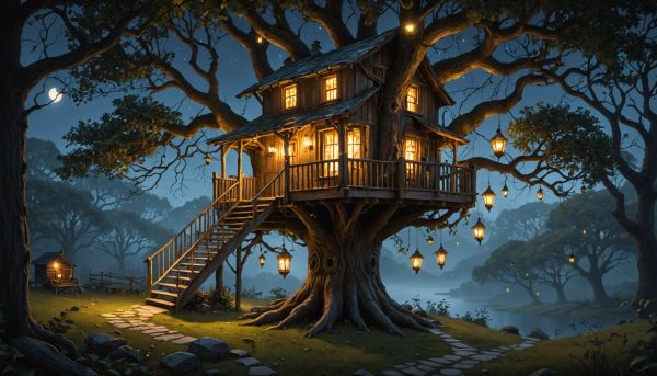 Dormir cabane dans les arbres magique